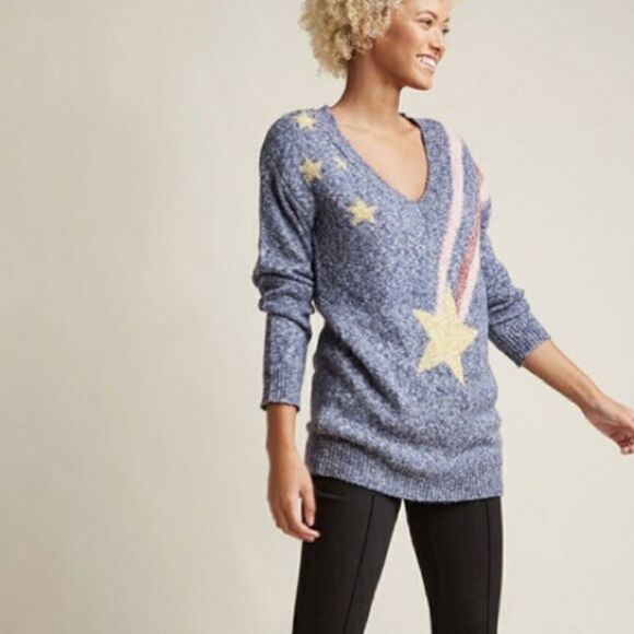 Modcloth Shooting For The Star V-Neck Sweater - Picture 8 of 8